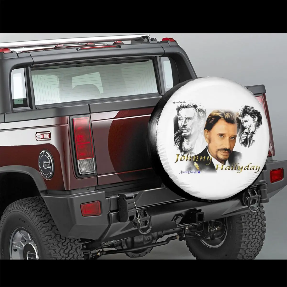 Rock Johnny Hallyday Spare Tire Cover for Suzuki Mitsubish French Singer Car Wheel Protectors Accessories 14