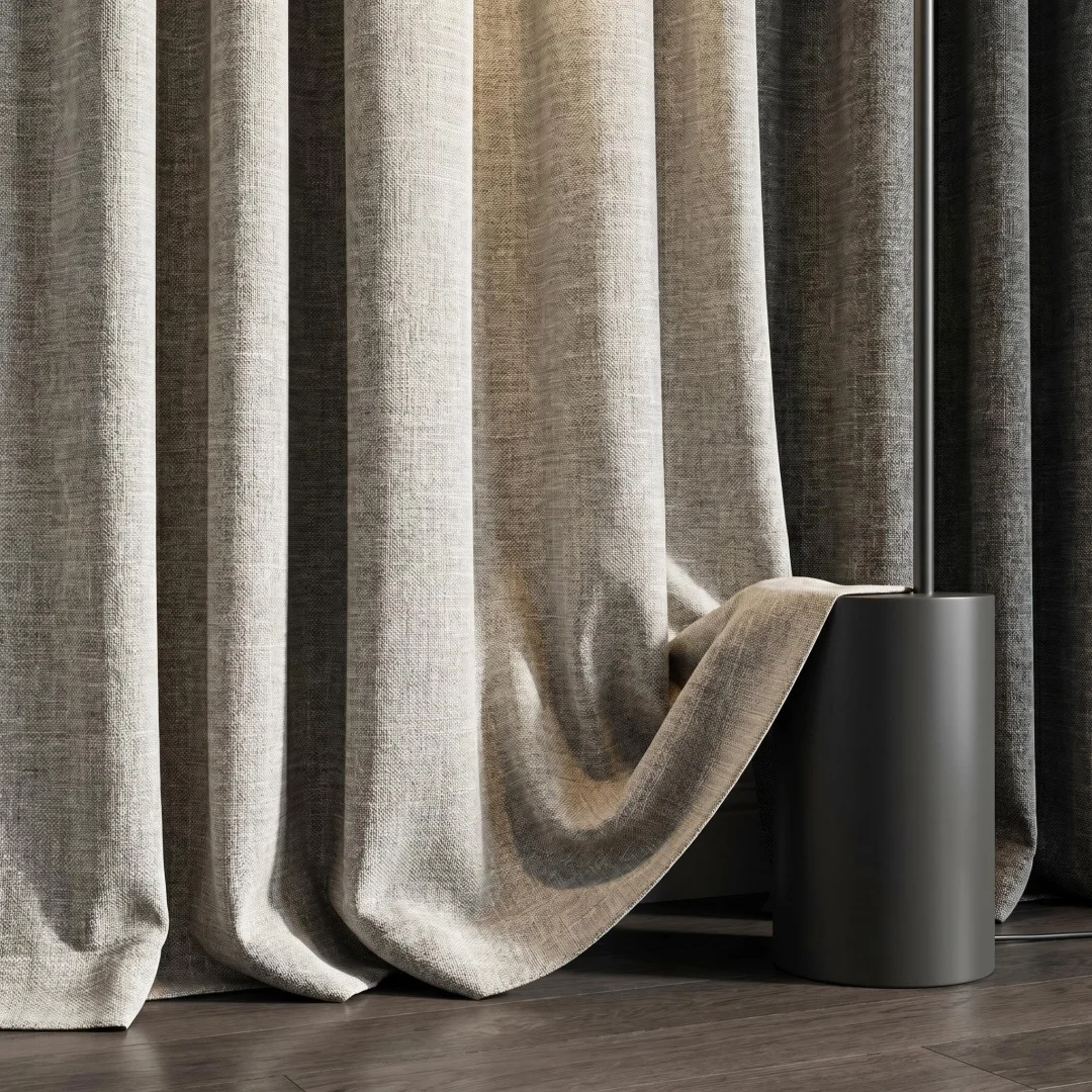 Light luxury, simple style, solid color and texture, high-quality shading curtains, living room and bedroom.