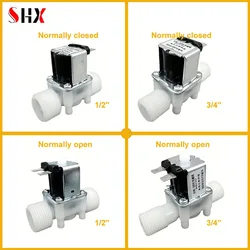 12V 24V 110V 220V normally closed solenoid valve External thread plastic normally open water valve for 0.02-0.8mpa pressure 1/2