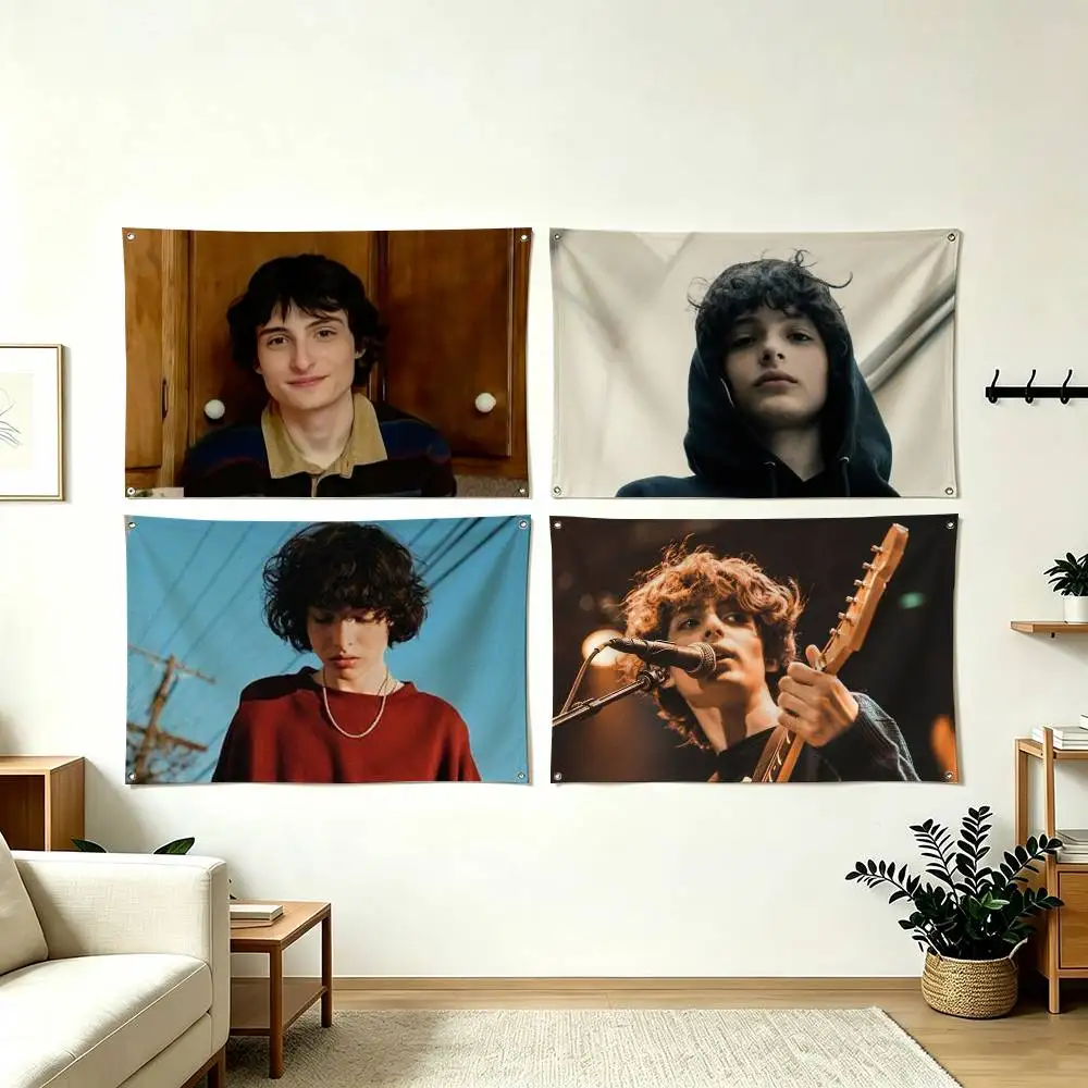 F-Finn Wolfhard Actor Flags for Bedrooms Home Decor Items Outdoor Decors Garage Decoration Flaga