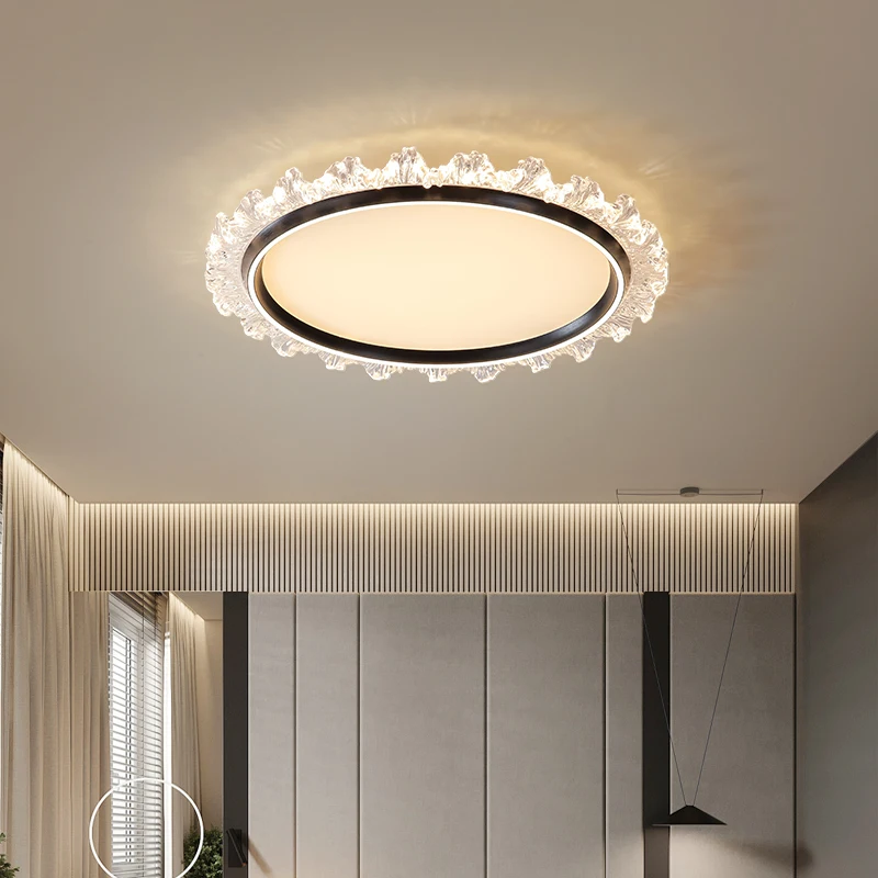 

Modern Style Crystal Lace Led Ceiling Lights Simple Round Bedroom Ceiling Light Full Spectrum Indoor Lighting Fixtures люстра