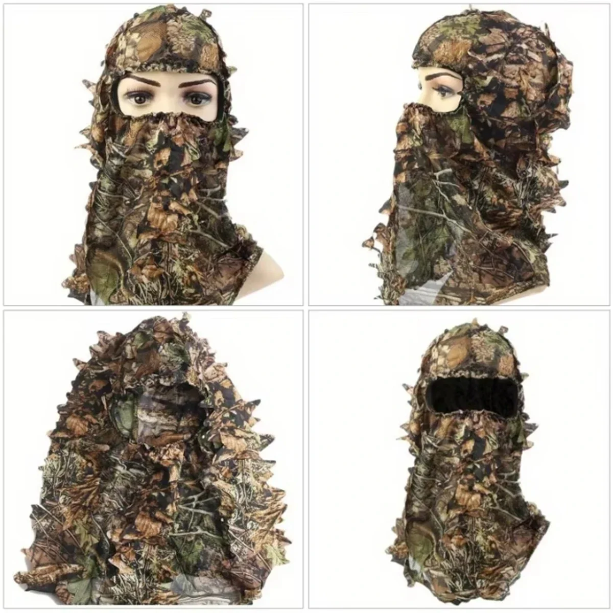 

Tactical 3D Ghillie Camouflage Leafy Hat 3D Full Face Mask Headwear Turkey Season Camo Hunter Ghilie suits Hunting Accessories