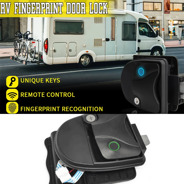 RV Keyless Entry Door Lock com chave, remoto, RV Camper, Travel Trailer