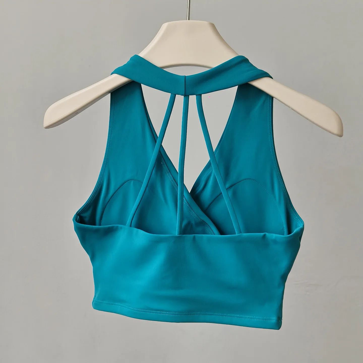 All-in-One Cross-V-Ausschnitt Sport-BH, Pilates-Oberteil, Trainings-BH, schnelltrocknend, sexy Rücken, Fitness-Yoga-Weste, Sportbekleidung – Detail 5