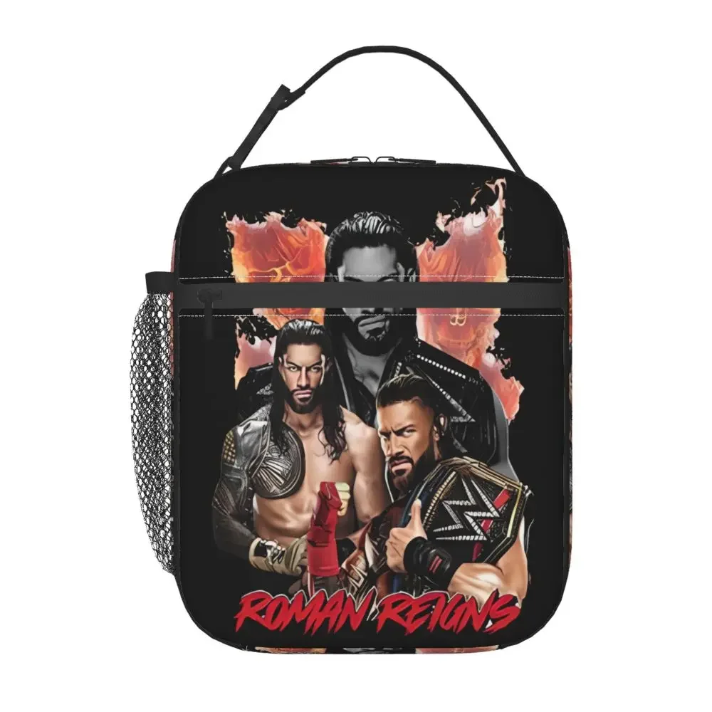 Bolsa de almuerzo aislada, luchador Roman Reigns, accesorios de lucha, contenedor de almuerzo, refrigerador térmico, caja Bento para la escuela