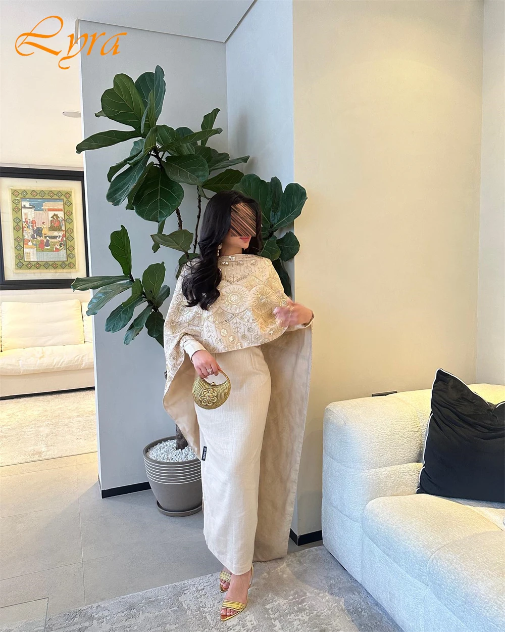 Customized O-Neck Long Sleeves Jersey Sheath Straight Evening Dress Exquisite Shawl Party Dresses Special Occasion Gowns