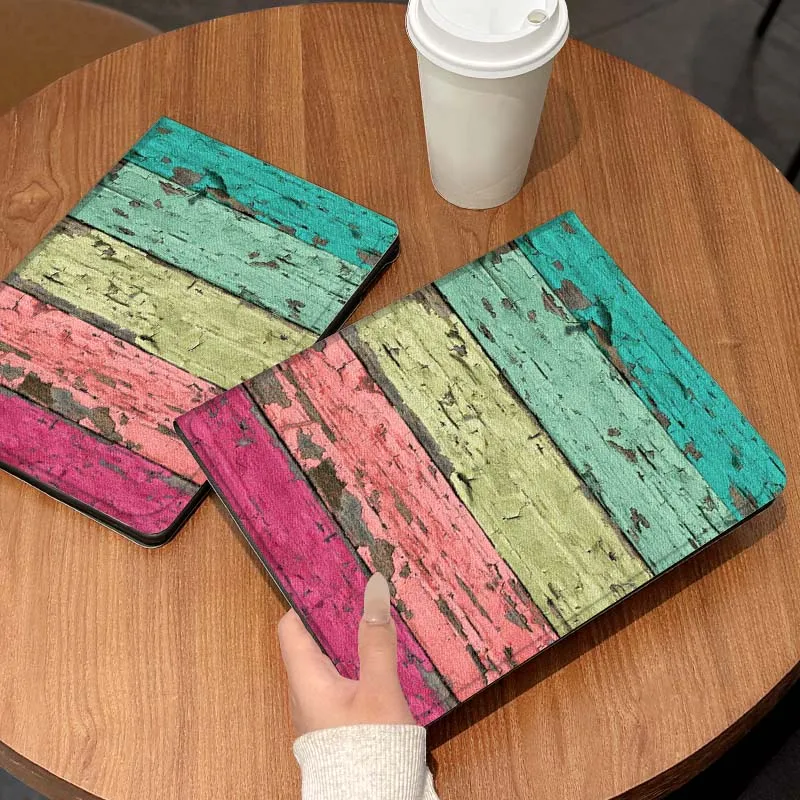 

Colorful Wooden Plank Texture For iPad Pro Air Mini 1 2 3 4 5 6 7 7th 8th 9th 10th 11th 10.2 9.7 10.5 10.9 11 12.9 Tablet Case