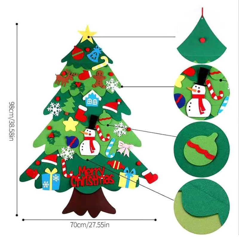 Рождественская елка из фетра для детей, фетровая рождественская елка для детей, фетровая рождественская елка для малышей, фетровая рождественская елка для малышей, Монте