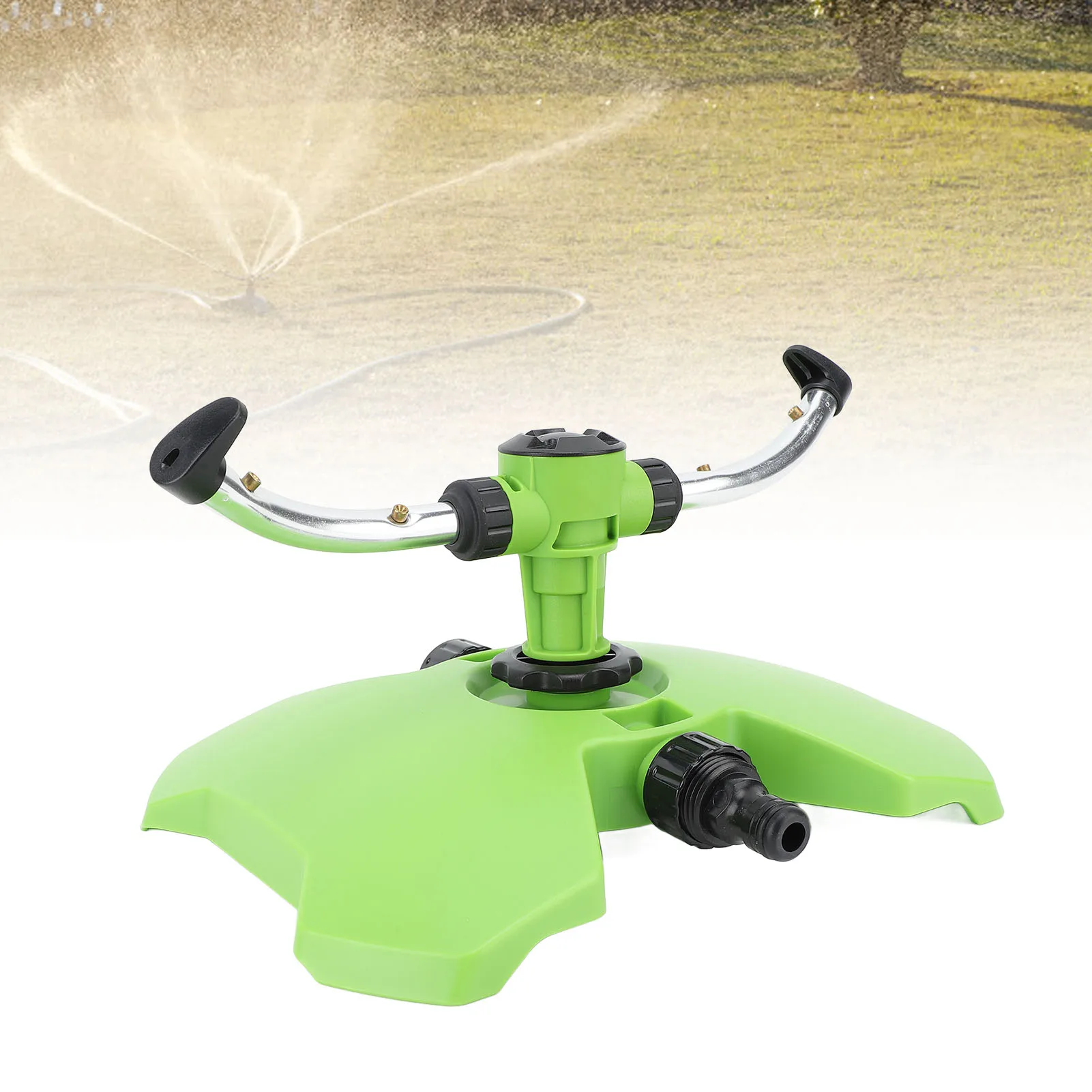 

Lawn Sprinkler Garden Sprinkler Automatic 2 Arm Rotating Irrigation Grass Water Sprinkler System Imitation Raindrop For Yard