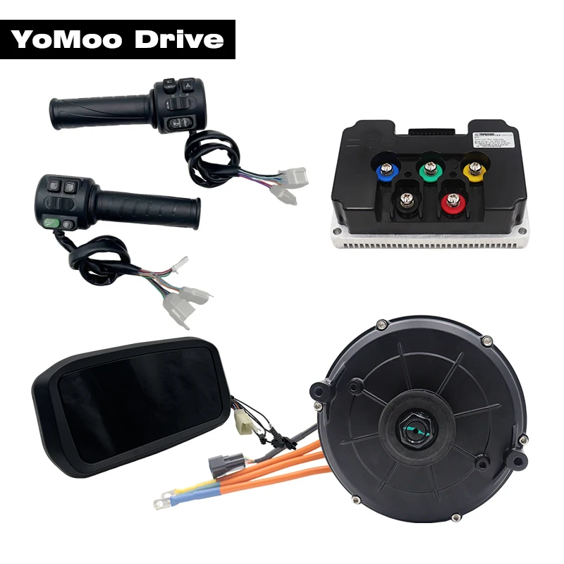 

QS165 35H 5000W Peak 10KW 6500RPM Hall PMSM Mid Drive Motor Kits with Fardriver ND72680 Controller, N7 Display, T08 Throttle