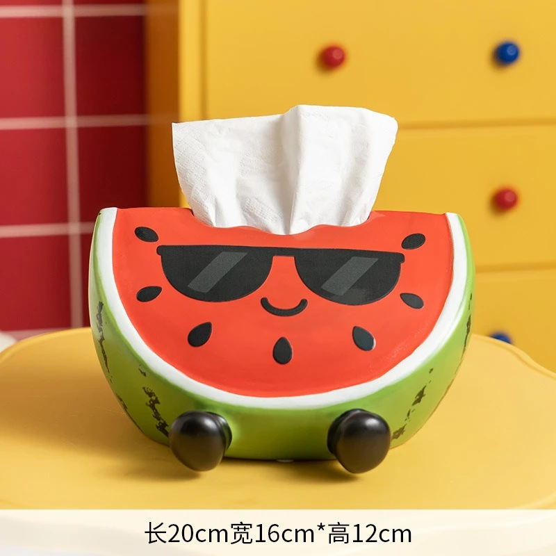 

New Tissue Box Ceramic Creative Funny Cute Living Room Table Dumpling Decoration High-end Household Paper Box