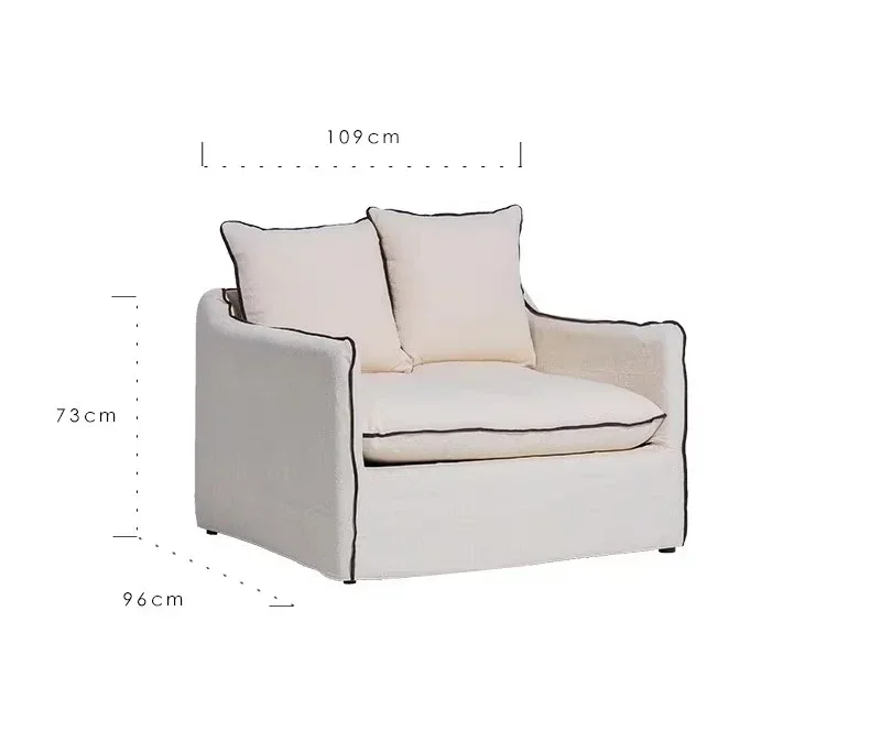 Sofa double living room solid wood down dismantling and washing bedside stool