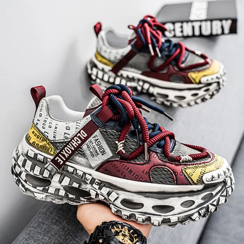 

Популярная мужская повседневная спортивная обувь, дышащая подошва, универсальная мужская обувь, нескользящие износостойкие мужские повседневные кроссовки на толстой подошве