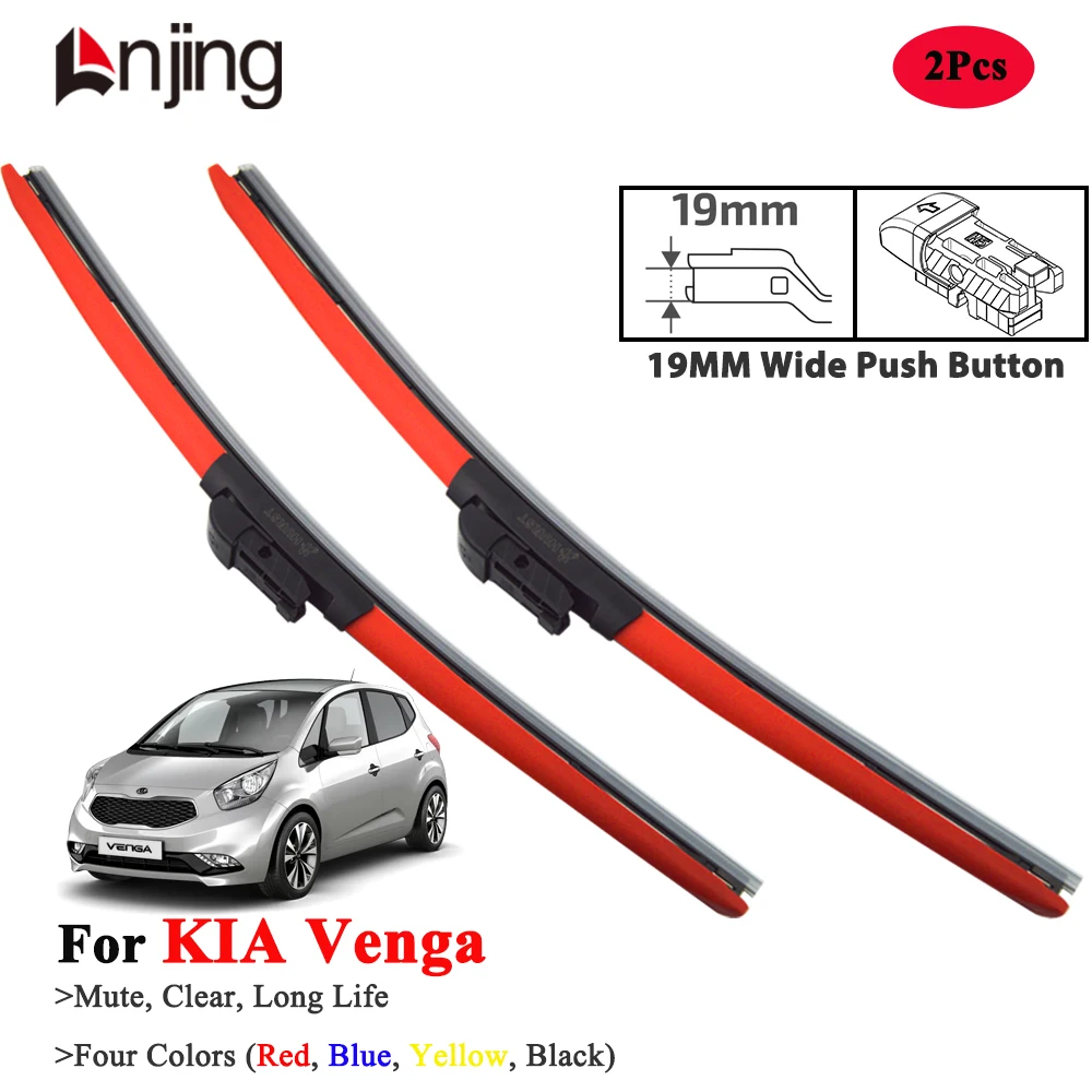 

LNJING Red Wiper Blades For KIA Venga 2010-2019