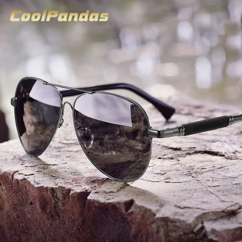 2022 New Trend Quality Titanium Alloy Photochromic Men Sunglasses Polarized Sun glasses Women Pilot Male Eyewear Oculos de sol
