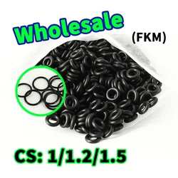 FKM O-ring CS1/1.2/1.5mm thickness wholesale Sealing element Black fluororubber gasket seal ring rubber elastic Free Shipping