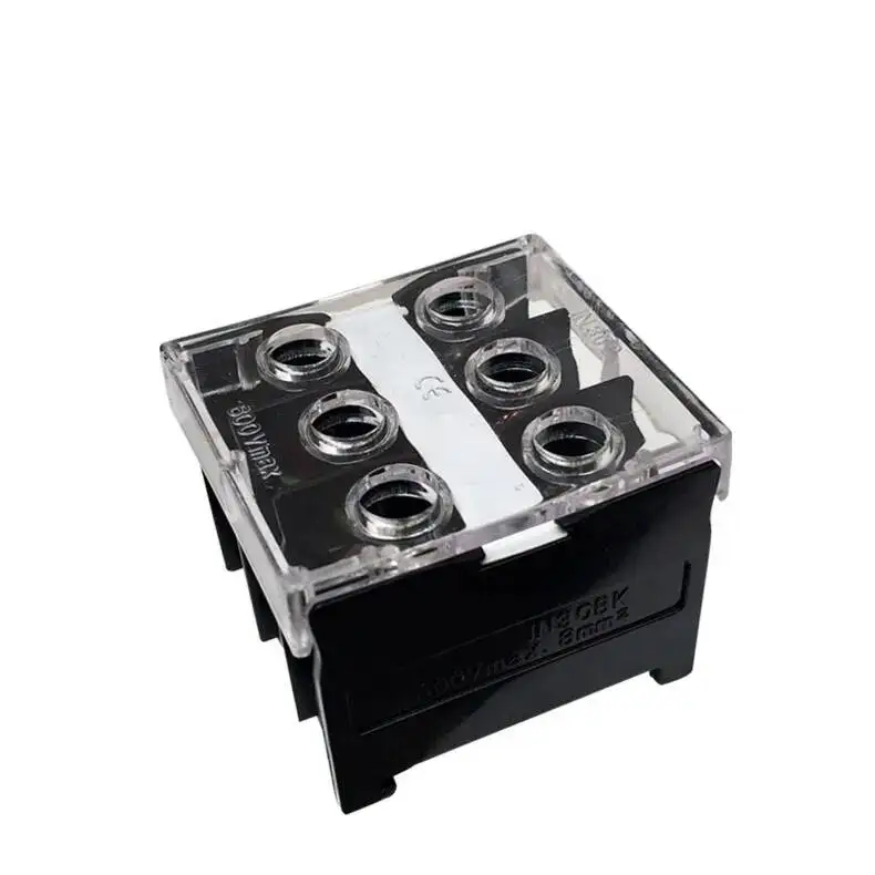 5pcs IN-30BK Connection Terminal blocks 50A 3P DIN rail mounted European Terminale Connector Dual Row