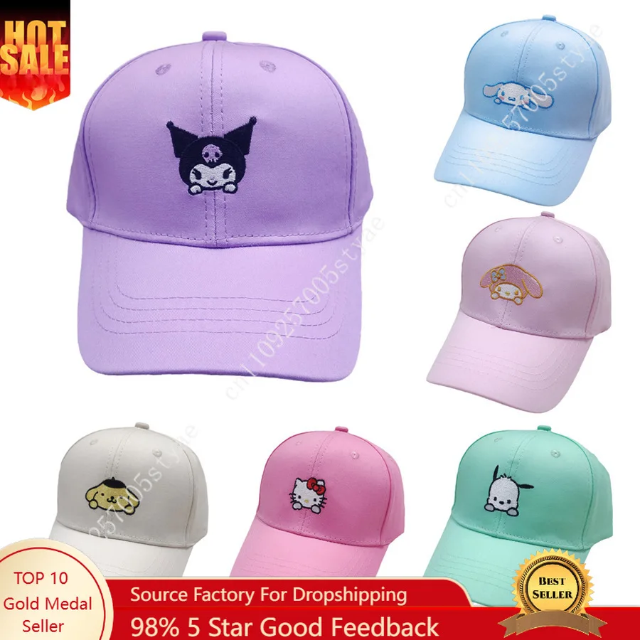 

Hello Kitty Children's Baseball Cap, Cute Cartoon Sanrio Embroidered Baseball Cap for Boys and Girls, Sun Hat for Kids.