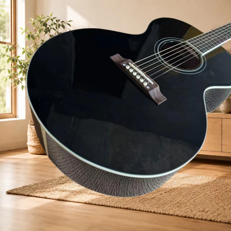40 Inch Black L00 Acoustic Guitar Glossy Jumbo Bucket Spruce Solid Top Stage Performance Special Edition Free Delivery