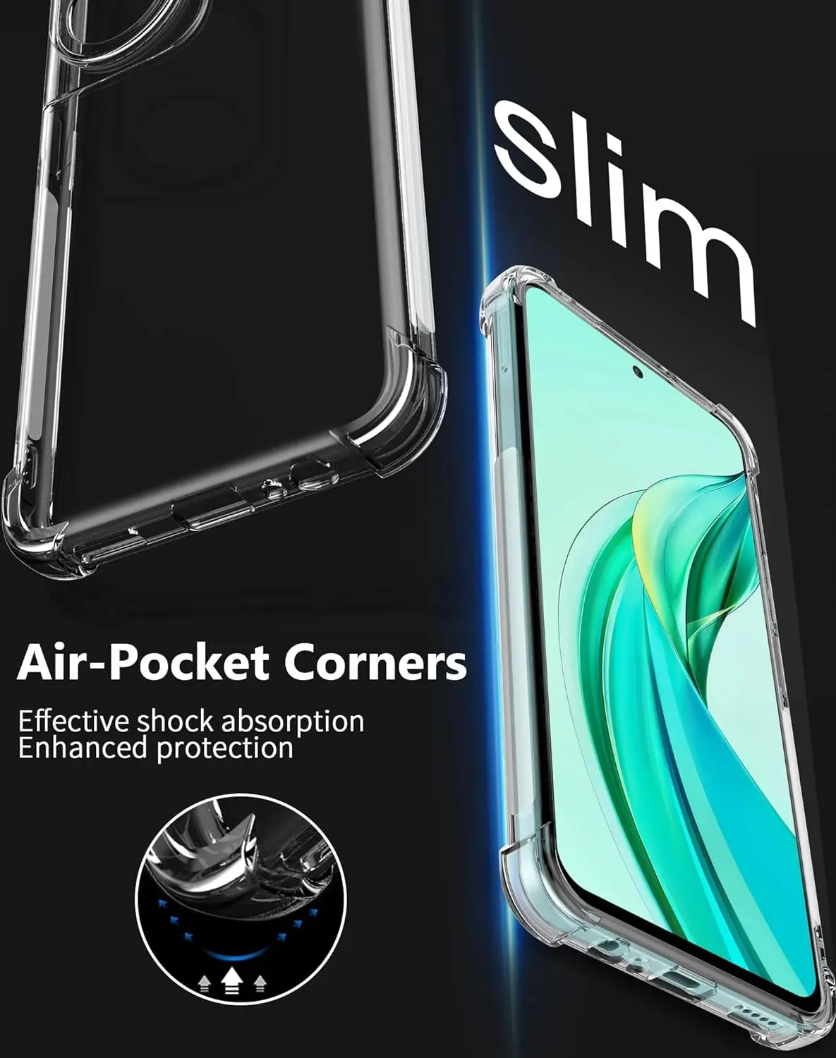 Reinforced Corner Soft TPU Clear Shockproof Case Cover For Huawei Honor 90 Smart 90Smart X7B 4G 5G