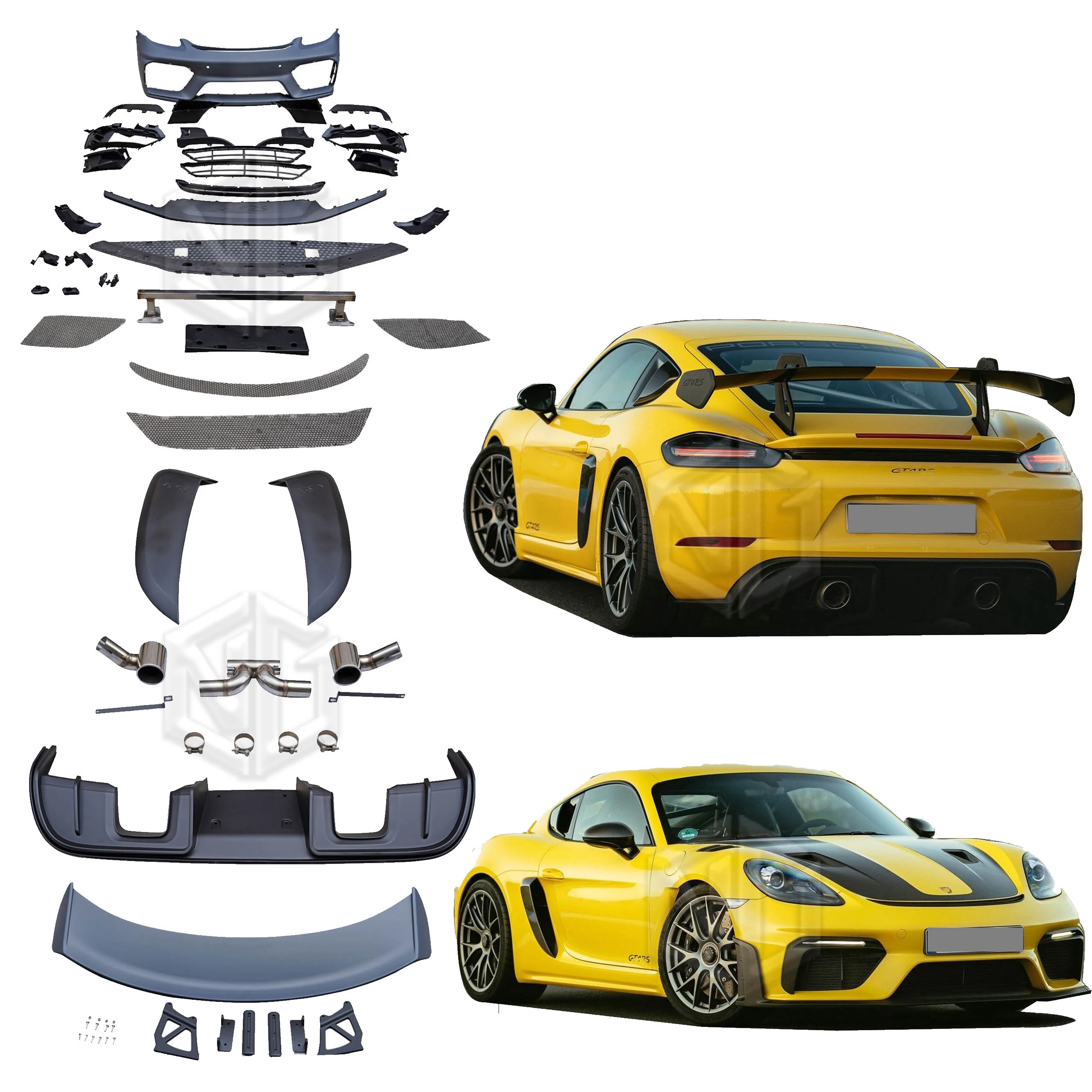 GZ LAIDE Car Bumpers Rear Diffuser Hood Fender Spoiler GT4RS Body Kit For Porsche 718 Cayman Boxster GT4RS Body Kit