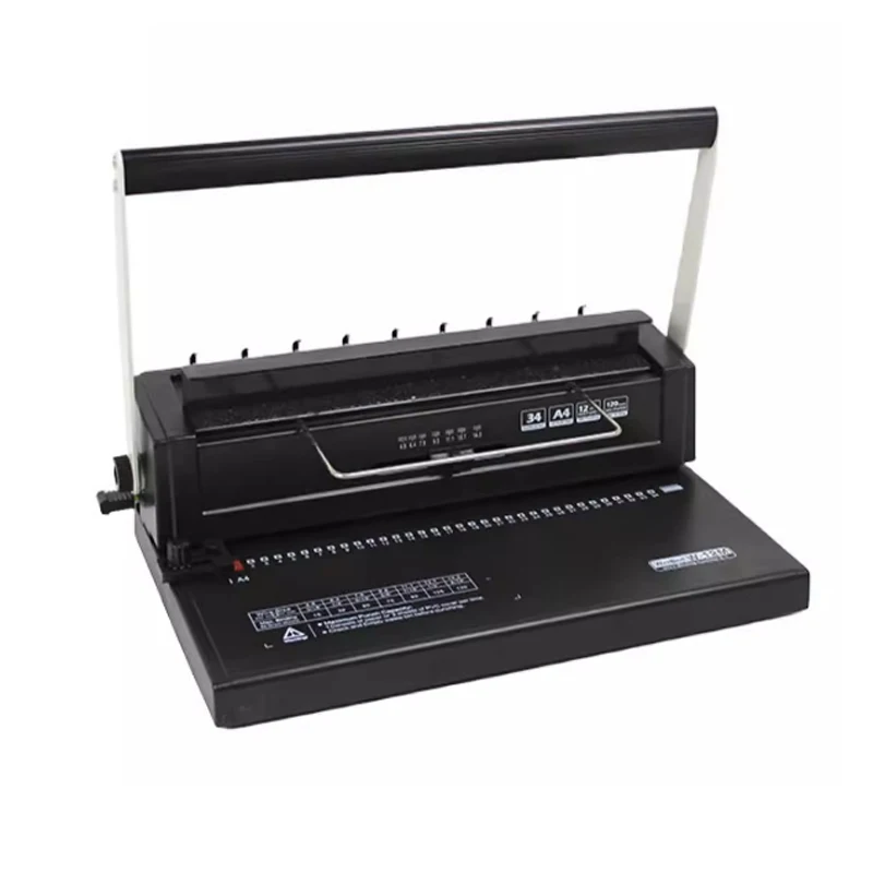Picture 4: Double Coil Binding Machine 34 Hole Square 4*4mm A4 Paper Binder Puncher Machine for Brochures Documents Menus Loose-leaf Book
