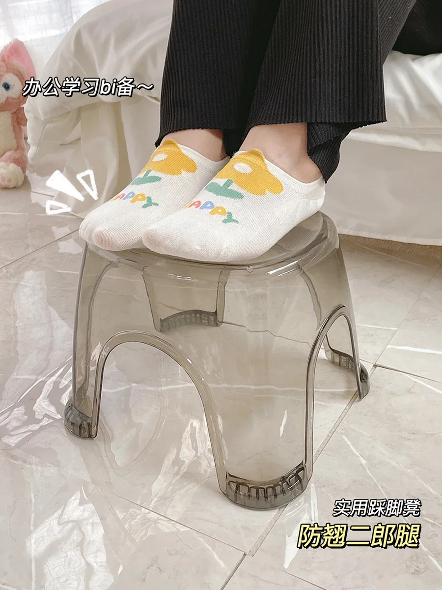 Acrylic Small Stool Transparent Shoe Changing Stool Creative Living Room Coffee Table Low Home Bathroom Bath Plastic Stool