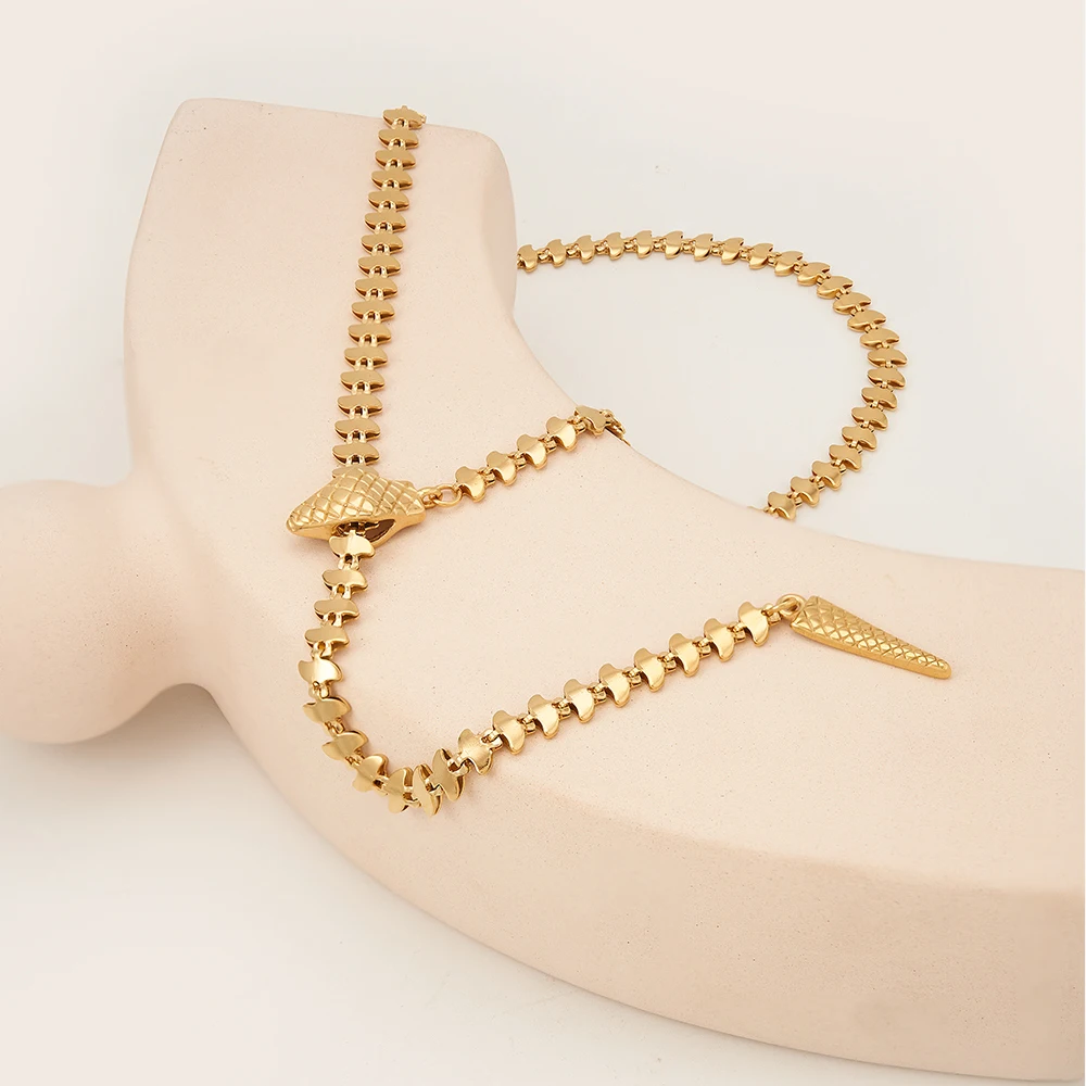 ENFASHION Pendants Snake Shape Chain Necklace Pearl For Women Wholesale Necklaces Gold Color Birthday Fashion Jewelry P243442