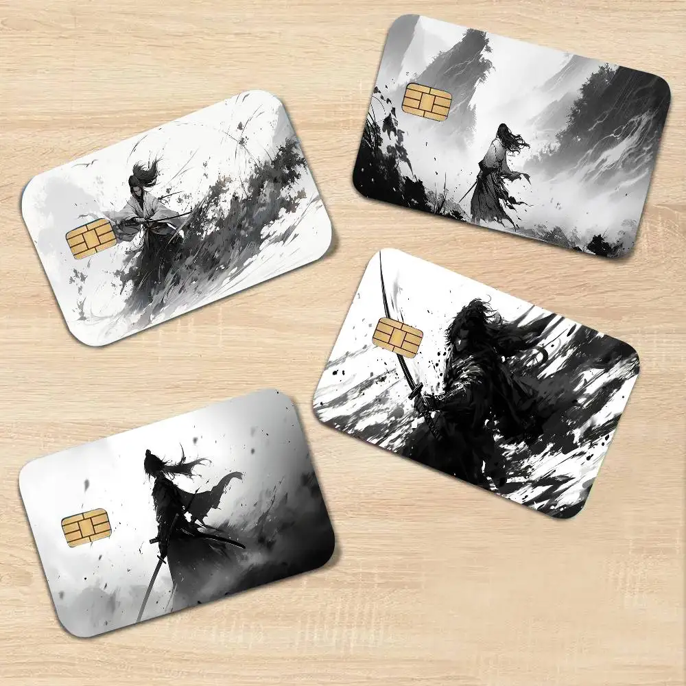 Ancient Style Martial Arts Card Sticker Cartoon Art Credit Card Skin Anti Scratch Bank Debit Card Decal