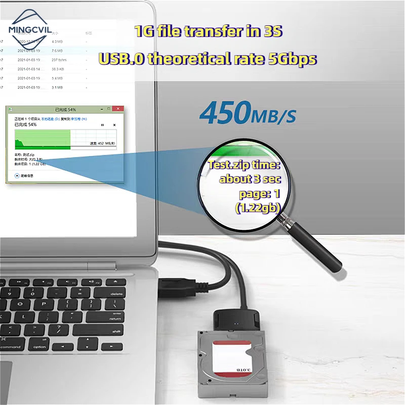 MINGCVIL USB 3.0 To Sata Hard Disk Adapter Converter Cable USB3.0 Hard Drive Converter Cable 2.5 3.5 HDD SSD Adapter