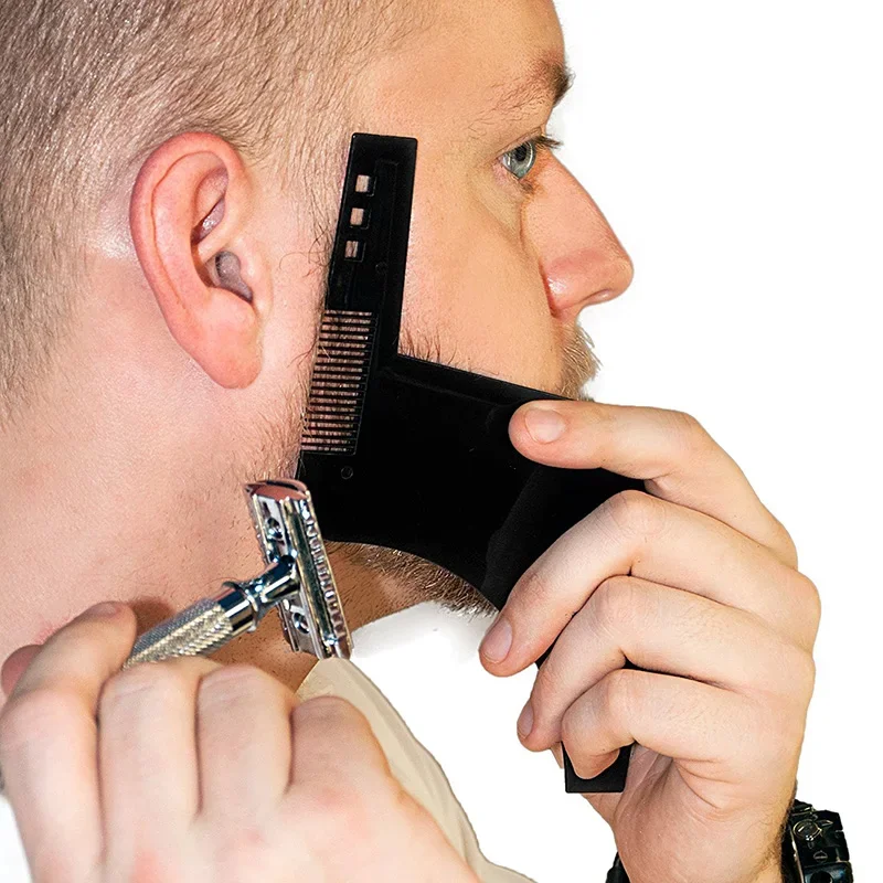 Beard Template Styling Shaping Comb Barber Tool Symmetry Trimming Shaper Stencil Beard Hair Brush Stencil Man Styling Tools