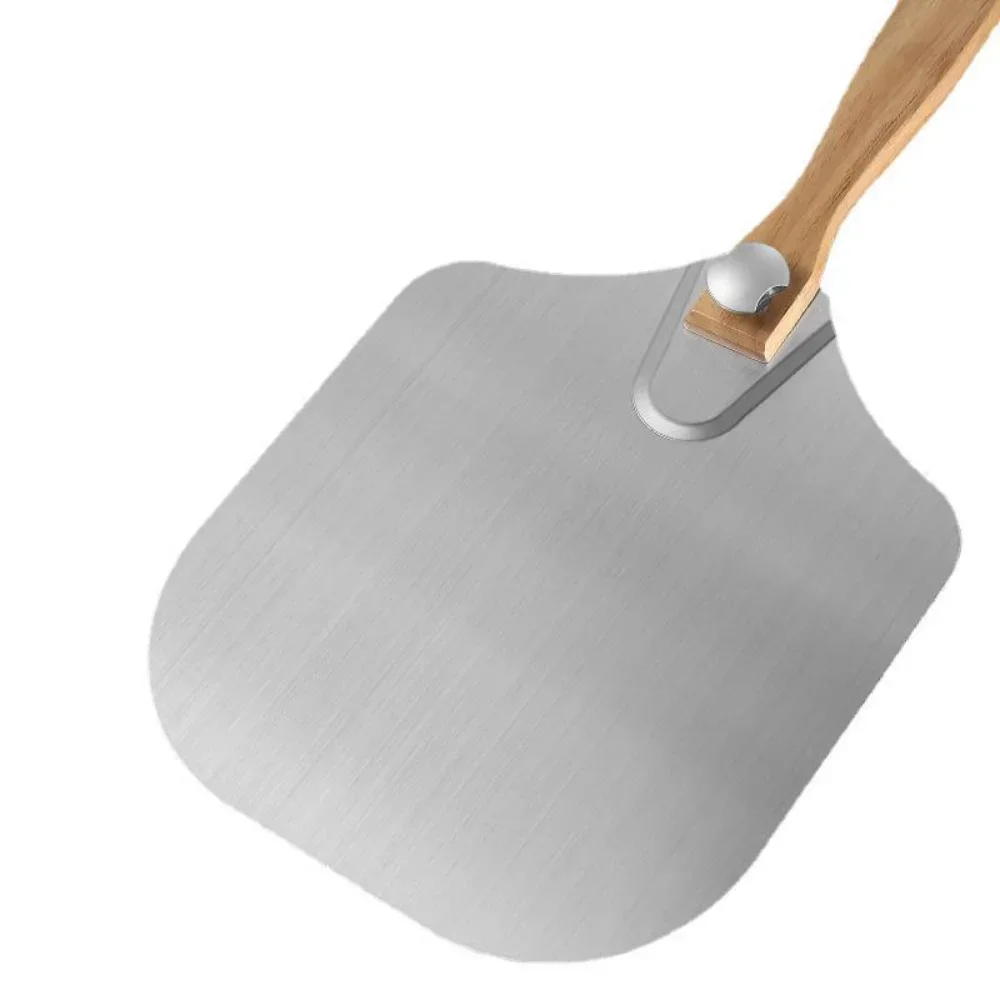 

Wooden Handle Pizza Spatula Large Aluminum Folding Pizza Spatula Cake Transfer Spatula Detachable Pizza Spatula