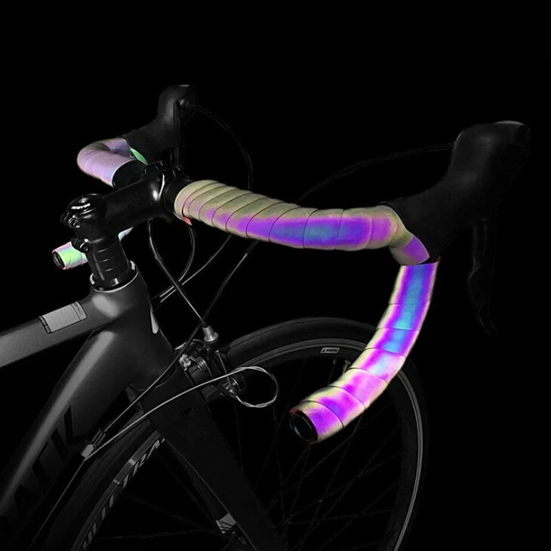 Cycling Bicycle Handlebar Tape Light Reflective Bike Bar Tape Wrap Pu Leather