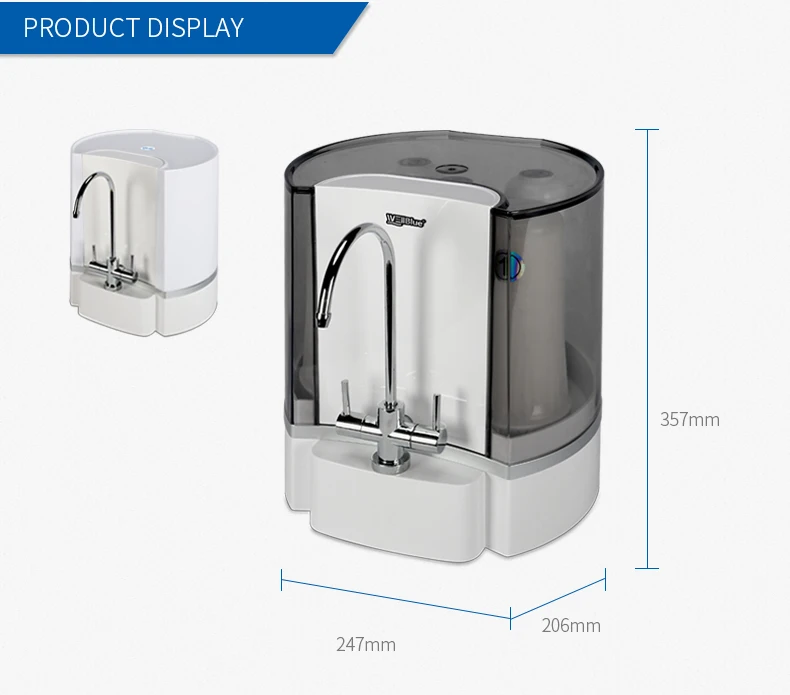 Domestic Kitchen Filtration Alkaline Water Ionizer machine with Bacteria Purifier