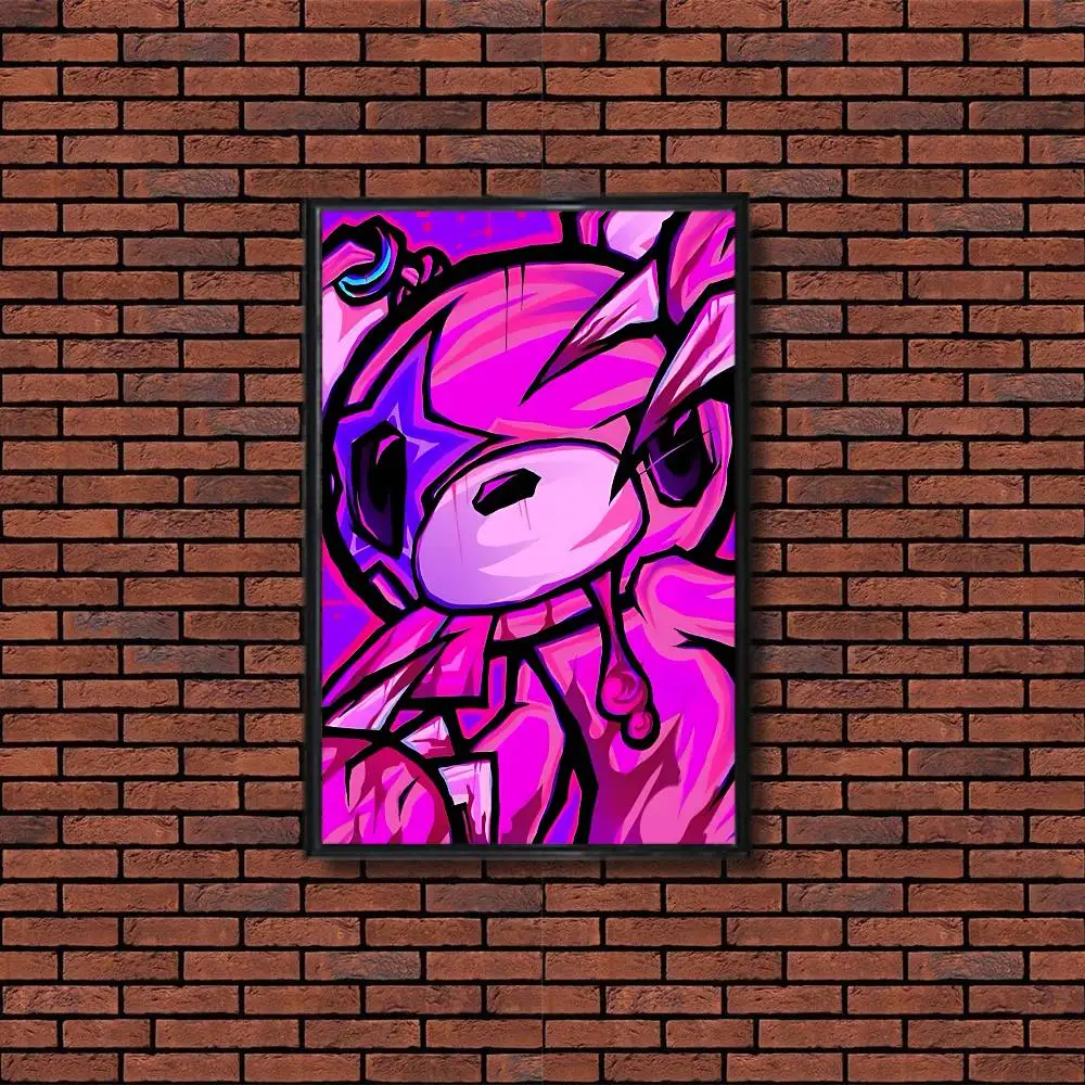 pink cute Art Gloomy Bear Poster Trendy Wall Art For Coffee Office Bar Decoration Best Gift Good Sticker Printed On PP Paper