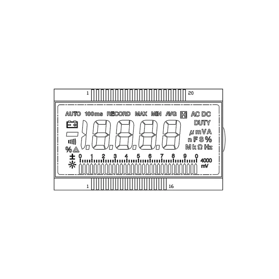 Display for FLUKE 87 87- lll Kent-Moore J-39200 Digital Multimeter