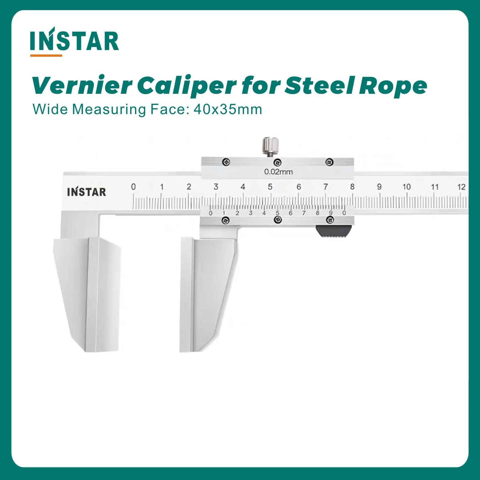 

Instar Wide Measuring Face Vernier Caliper For Steel Rope Stainless Steel 0-150mm x 0.02mm 200mm 300mm Industrial Quality