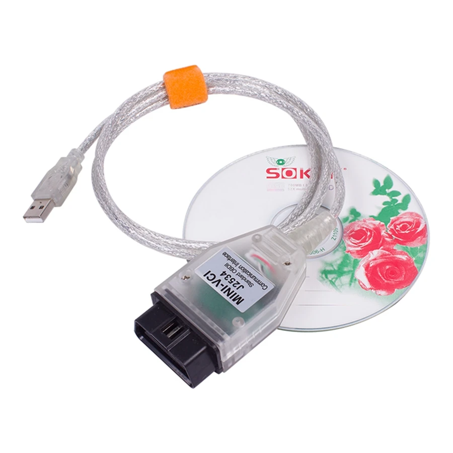 Free Shiping mini vci For Toyota TIS Techstream V18.00.008 minivci FTDI For J2534 Auto Scanner OBD OBD2 Car Diagnostics cable