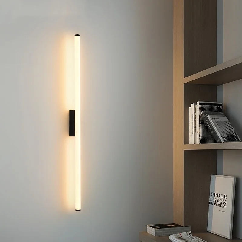 

Modern Bedside Lamp Minimalism Led Wall Lamp Nordic Straight Wall Scones Bathroom Mirror Led Lamp Foyer Backgroud Wall Light