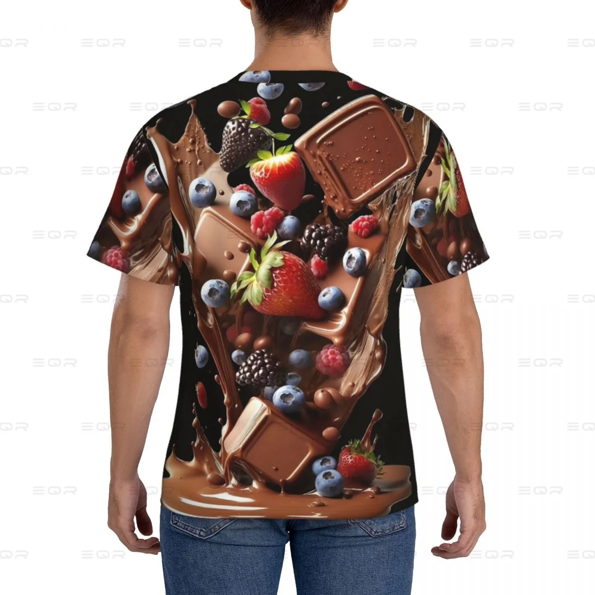 Nutty Chocolate Ice Cream Waffle Men's round neck T-shirtins styleNovelty all the year round Gift