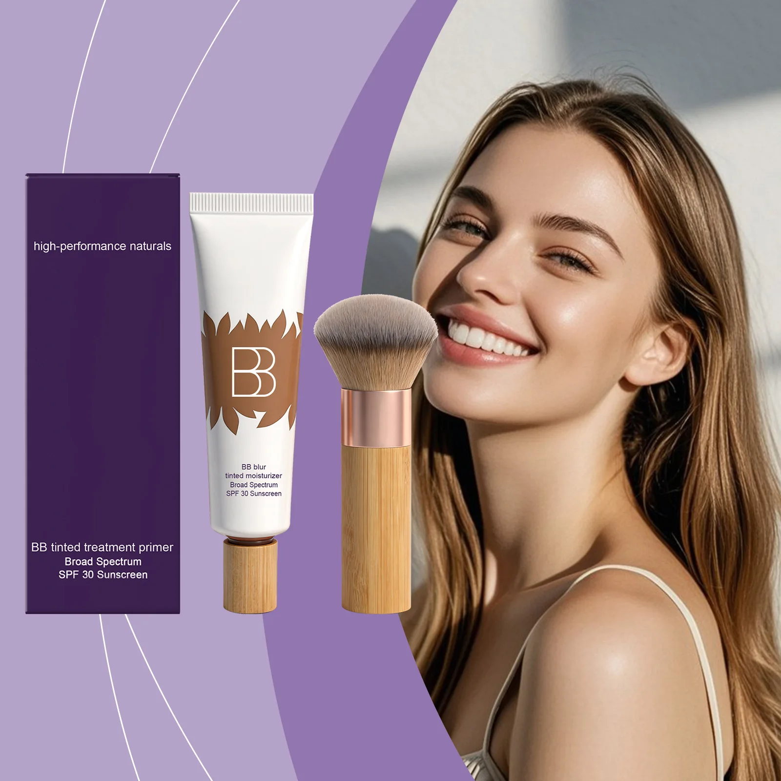 Sunscreen BB Cream Kit Efficient UV Protection Balance Oil Shine Conceal Face Blemishes Natrual Makeup Facial Primer Foundation