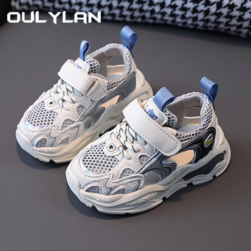 

Oulylan Hollow Out Children Sport Shoes Summer Breathable Mesh Sandals Anti Slip Walking Footwear Soft Soled Sneakers Boys&Girls