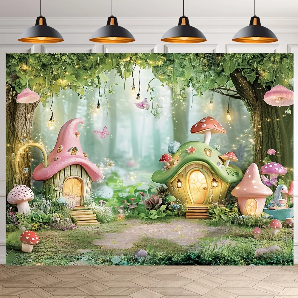 

VIKAMA Зачарованный лес Грибной гобелен Декор для спальни Подвесное украшение, фон для фотосъемки и богемный декор для вечеринки