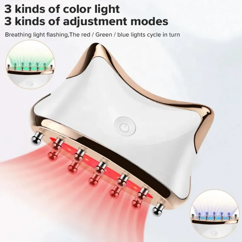 EMS Guasha Massager Infrared Electric Body Shaping Gua Sha Meridian Scraping Brush Face Neck Lifting Eliminate Edema Therapy