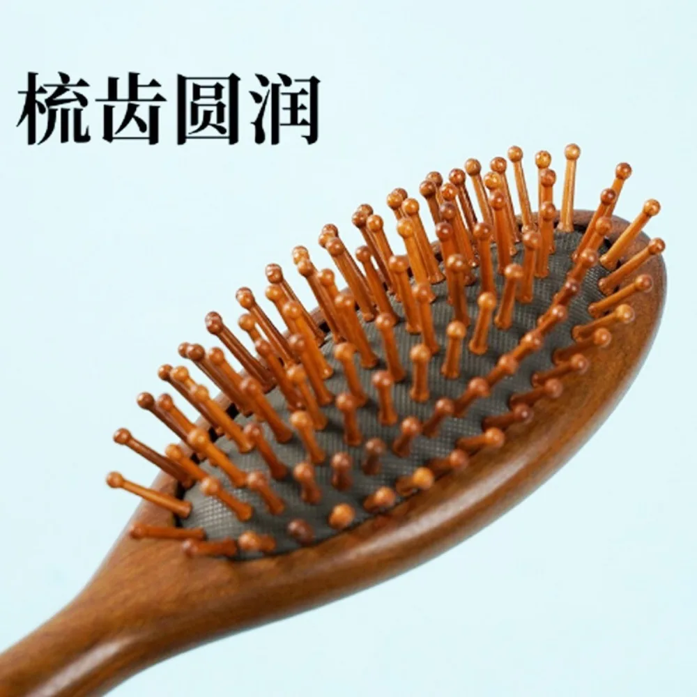 빗 Massage Air Cushion Comb Sandalwood Anti-Static Detangling Scalp Scraping Hair Brush for Long Thick Curly Hair Styling Tool