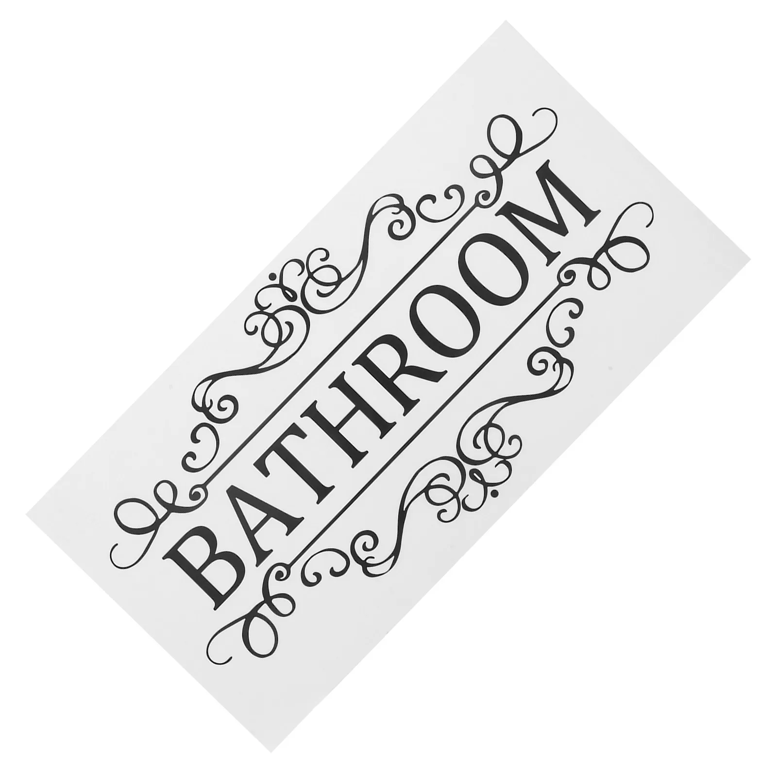 

Black Bathroom Door Sign Waterproof Removable Wall Decal for Toilet Restroom Hotel Office Home Use Bathroom Sticker Wall Art