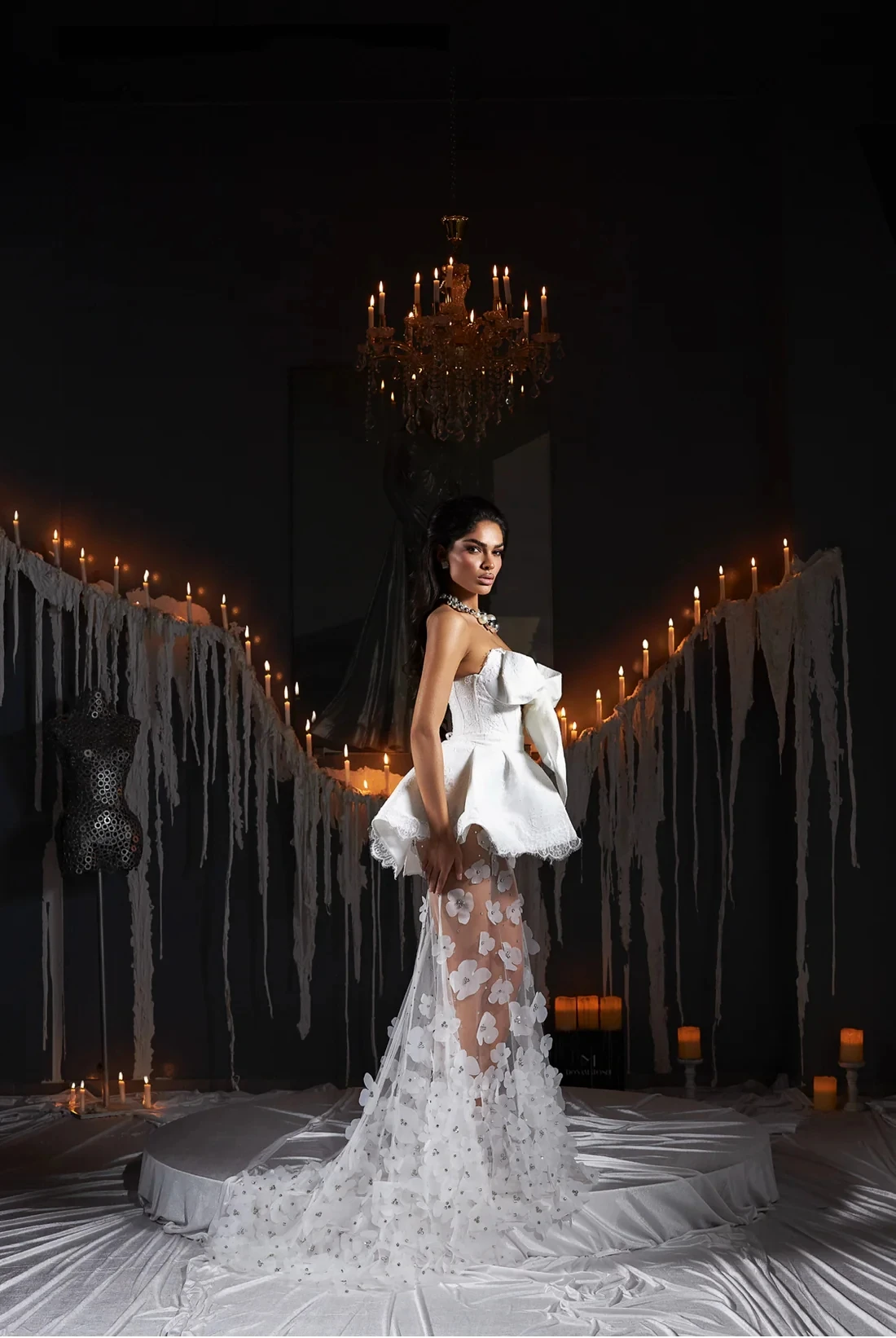 Abiti da sposa in pizzo Sirena Sweetheart Perline floreali Boho Abito da sposa Arabo Dubai Islamico Vestido De Noiva Personalizzato