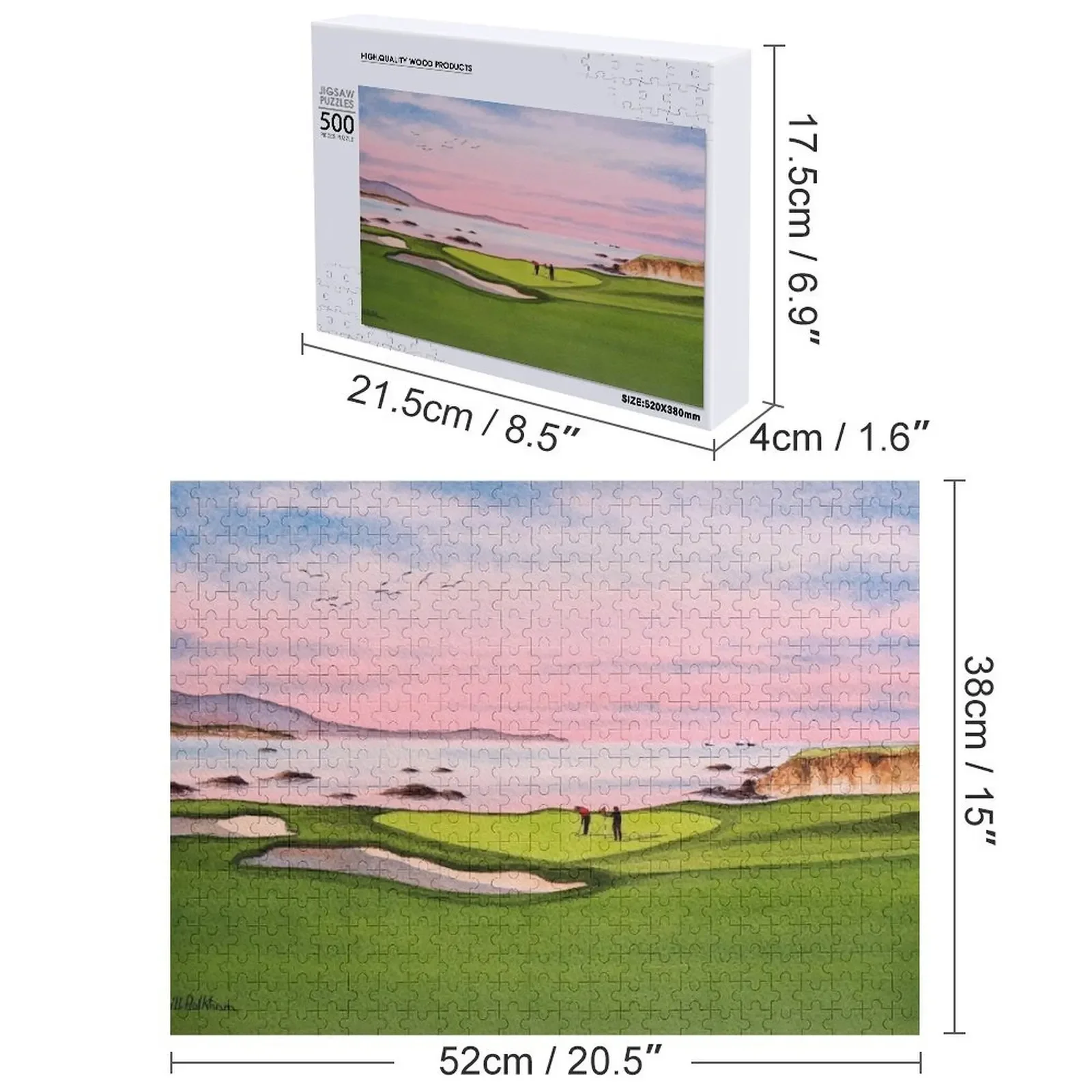 Puzzle z 8. otworem na placie Pebble Beach, spersonalizowane zabawki, niestandardowe zabawki dla dzieci, puzzle ze zwierzętami