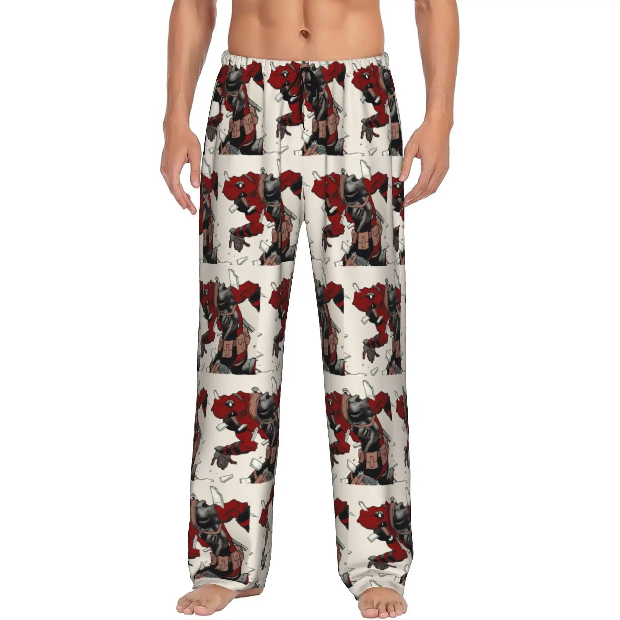 

Custom D-Deadpool Manga Pajama Pants Men's Sleepwear Lounge Sleep Bottoms Stretch with Pockets