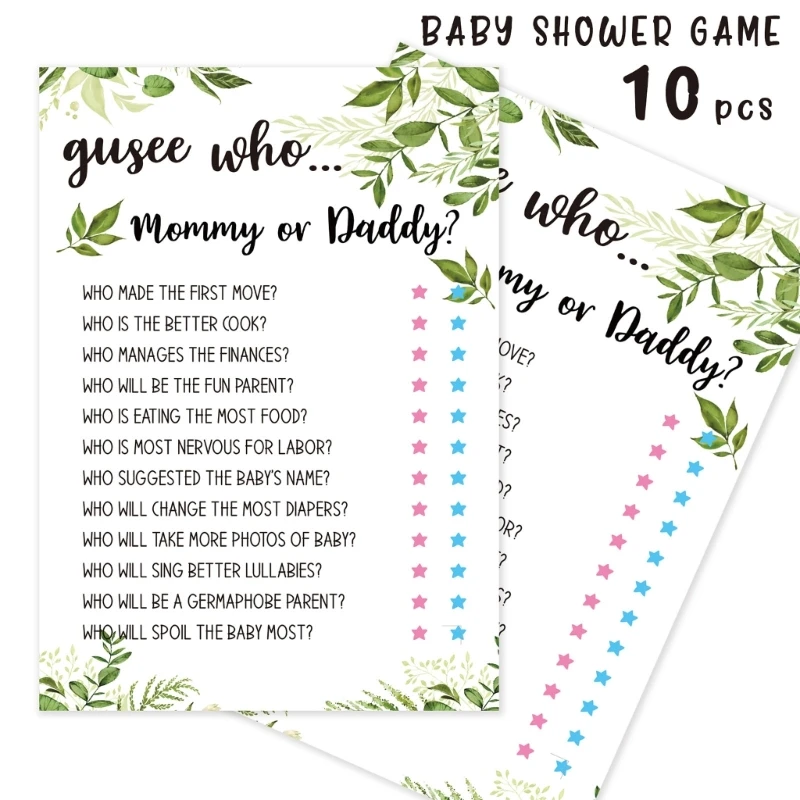 10pcs Baby Shower Game Card Baby Prediction and Advice Cards Fun Gender Neutral Shower Party Supplies for Guests